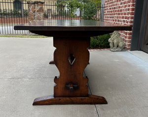 Antique French Farm Table Dining Breakfast Table Desk Farmhouse Oak 72" 19th C