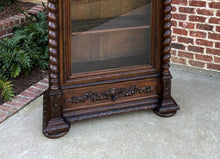 Load image into Gallery viewer, Antique French Bookcase Hunt Display Cabinet Barley Twist Renaissance 8ft. Oak