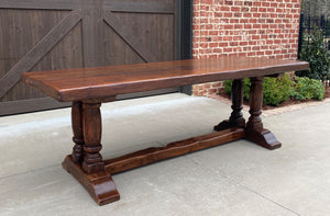 Antique French Farm Table Farmhouse Oak LARGE Conference Library Table Desk 87"W