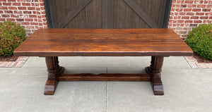 Antique French Farm Table Farmhouse Oak LARGE Conference Library Table Desk 87"W