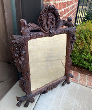 Load image into Gallery viewer, Antique French Black Forest Mirror Framed Highly Carved Oak Angels Cherubs Roses