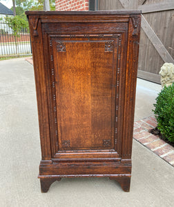 Antique French Chest of Drawers Storage Cabinet 3-Drawer Carved Oak w Key 18th C