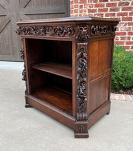 Load image into Gallery viewer, Antique French Bookcase BLACK FOREST Lion HUNT Bookcase Carved Oak 19th C