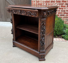 Load image into Gallery viewer, Antique French Bookcase BLACK FOREST Lion HUNT Bookcase Carved Oak 19th C