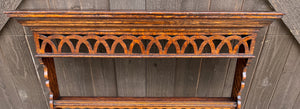 Antique English Plate Rack Wall Shelf Display Rack Arts & Crafts Oak 37"W
