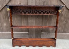 Load image into Gallery viewer, Antique English Plate Rack Wall Shelf Display Rack Arts &amp; Crafts Oak 37&quot;W