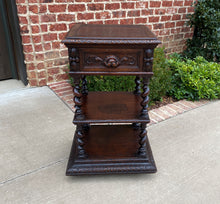 Load image into Gallery viewer, Antique French End Table Side Cabinet Nightstand Barley Twist Pedestal 19th C