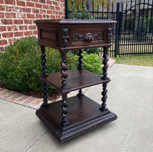 Load image into Gallery viewer, Antique French End Table Side Cabinet Nightstand Barley Twist Pedestal 19th C