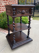 Load image into Gallery viewer, Antique French End Table Side Cabinet Nightstand Barley Twist Pedestal 19th C