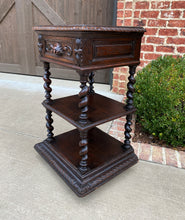 Load image into Gallery viewer, Antique French End Table Side Cabinet Nightstand Barley Twist Pedestal 19th C