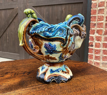 Load image into Gallery viewer, Antique French Majolica Cache Pot Planter Flower Pot Jardiniere Vase c1900 Rams