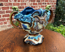 Load image into Gallery viewer, Antique French Majolica Cache Pot Planter Flower Pot Jardiniere Vase c1900 Rams