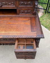 Load image into Gallery viewer, Antique French Desk Barley Twist Oak Office Library Desk Renaissance Revival