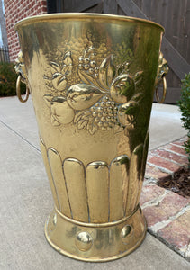 Antique Brass Umbrella Stand Cane Holder Stick Stand Hand Seamed LIONS