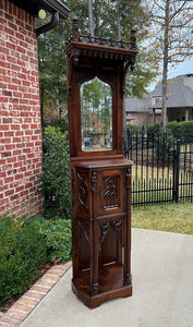 Antique French Credence Cupboard Cabinet Gothic Revival Mirrored Hall Entry 19C