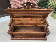 Load image into Gallery viewer, Antique Italian Bench Settee Entry Hall Foyer Renaissance Revival Walnut 19th C