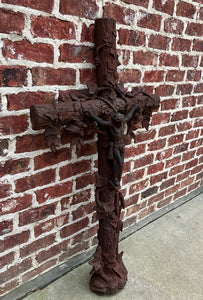 Antique Crucifix Cross Cast Iron Garden Architectural Chapel Church Cemetery #1