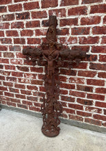Load image into Gallery viewer, Antique Crucifix Cross Cast Iron Garden Architectural Chapel Church Cemetery #2