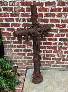 Antique Crucifix Cross Cast Iron Garden Architectural Chapel Church Cemetery #1