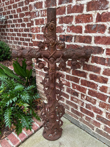 Antique Crucifix Cross Cast Iron Garden Architectural Chapel Church Cemetery #2