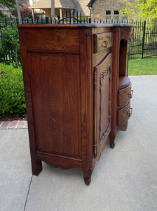 Antique French Bowfront Sideboard Server Buffet Parquet Top Louis XV Oak