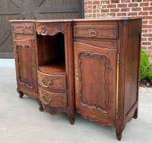 Load image into Gallery viewer, Antique French Bowfront Sideboard Server Buffet Parquet Top Louis XV Oak