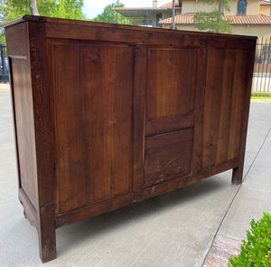 Antique French Bowfront Sideboard Server Buffet Parquet Top Louis XV Oak