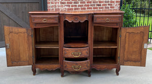 Antique French Bowfront Sideboard Server Buffet Parquet Top Louis XV Oak