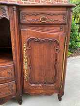 Load image into Gallery viewer, Antique French Bowfront Sideboard Server Buffet Parquet Top Louis XV Oak