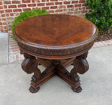 Load image into Gallery viewer, Antique French ROUND Table Entry Center Parlor Table Renaissance Revival 19th C