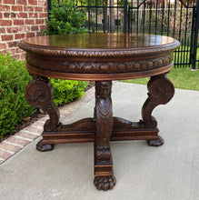 Load image into Gallery viewer, Antique French ROUND Table Entry Center Parlor Table Renaissance Revival 19th C