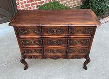 Load image into Gallery viewer, Antique French Chest of Drawers Cabinet 3-Drawer Carved Walnut w Keys c.1920s