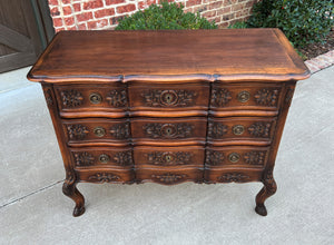 Antique French Chest of Drawers Cabinet 3-Drawer Carved Walnut w Keys c.1920s