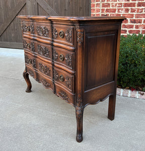 Antique French Chest of Drawers Cabinet 3-Drawer Carved Walnut w Keys c.1920s