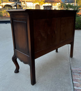 Antique French Chest of Drawers Cabinet 3-Drawer Carved Walnut w Keys c.1920s