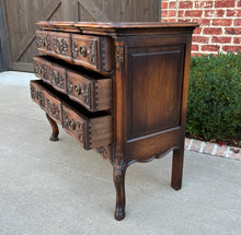 Load image into Gallery viewer, Antique French Chest of Drawers Cabinet 3-Drawer Carved Walnut w Keys c.1920s