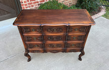 Load image into Gallery viewer, Antique French Chest of Drawers Cabinet 3-Drawer Carved Walnut w Keys c.1920s