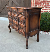 Load image into Gallery viewer, Antique French Chest of Drawers Cabinet 3-Drawer Carved Walnut w Keys c.1920s