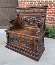 Load image into Gallery viewer, Antique French Bench Chair Settee Hall Bench Renaissance Revival Walnut PETITE