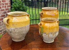 Load image into Gallery viewer, Antique French Country Confit Pots Jugs Jars Pottery SET OF 3