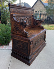 Load image into Gallery viewer, Antique French Bench Chair Settee Hall Bench Renaissance Revival Walnut PETITE