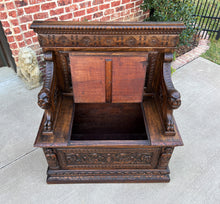 Load image into Gallery viewer, Antique French Bench Chair Settee Hall Bench Renaissance Revival Walnut PETITE