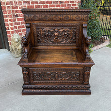 Load image into Gallery viewer, Antique French Bench Chair Settee Hall Bench Renaissance Revival Walnut PETITE