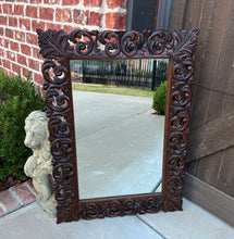 Load image into Gallery viewer, Antique French Mirror Carved Oak Framed Hanging Wall Mirror 1930s