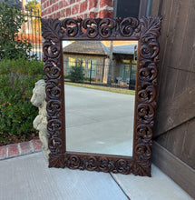 Load image into Gallery viewer, Antique French Mirror Carved Oak Framed Hanging Wall Mirror 1930s