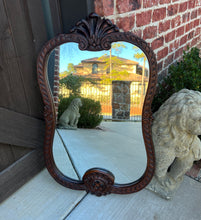 Load image into Gallery viewer, Antique French Mirror Carved Walnut Framed Wall Mirror Shell Lattice Accent 1930