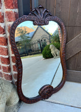 Load image into Gallery viewer, Antique French Mirror Carved Walnut Framed Wall Mirror Shell Lattice Accent 1930