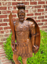 Load image into Gallery viewer, Antique Statue Roman Centurion Soldier Sword Shield Carved Walnut Figure 46.5&quot; T