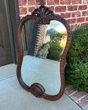 Load image into Gallery viewer, Antique French Mirror Carved Walnut Framed Wall Mirror Shell Lattice Accent 1930