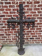 Load image into Gallery viewer, Antique Crucifix Cross Cast Iron Garden Architectural Chapel Church Cemetery 51&quot;